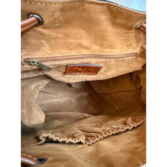 Patricia Nash Leather Drawstring Bucket Floral Backpack Purse Soft Lined Pockets - Picture 13 of 16